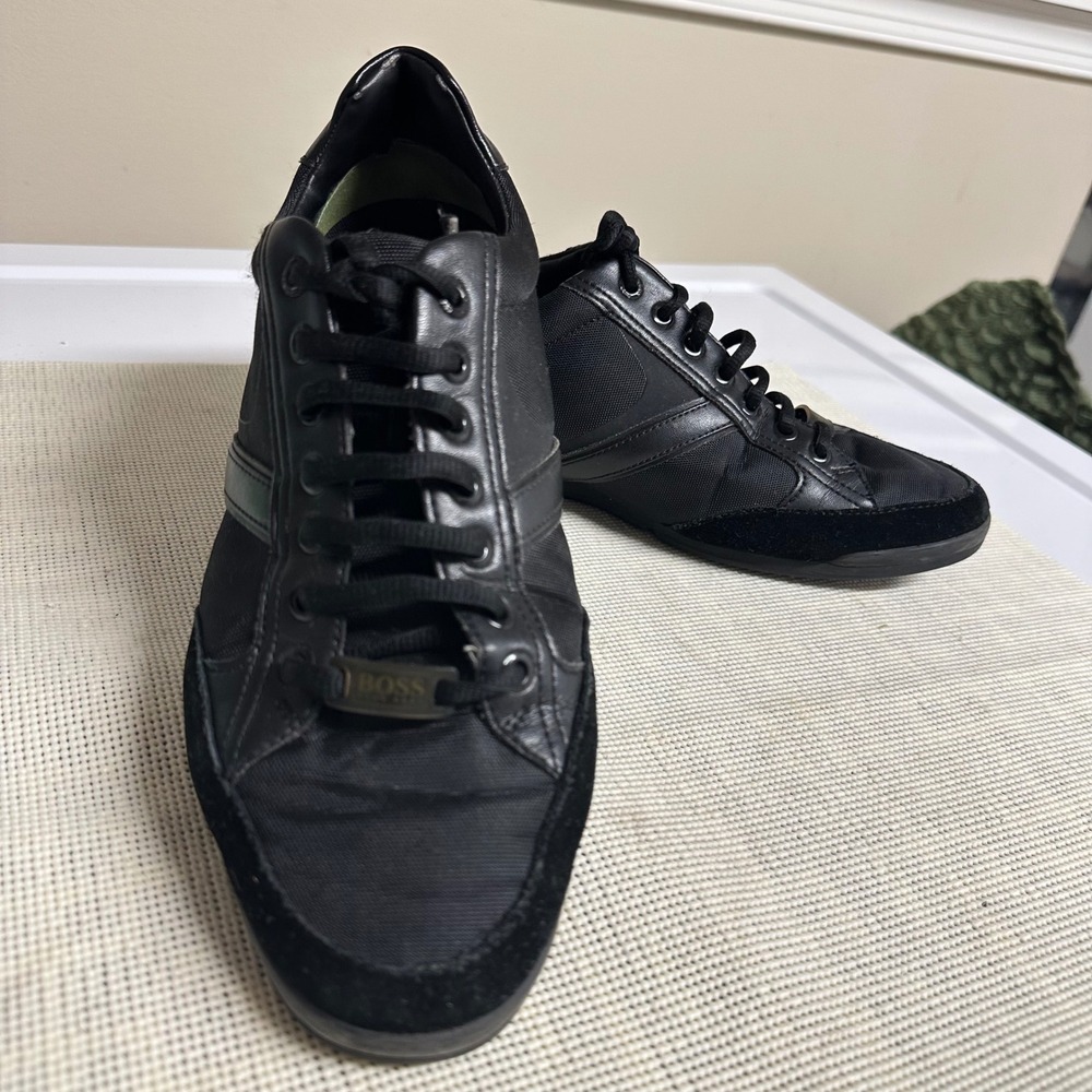 Hugo Boss Saturn Low Suede Canvas Sneakers Lace Up sz 41 / US 8